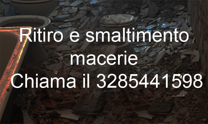 Ritiro e smaltimento macerie calcinacci rifiuti edili